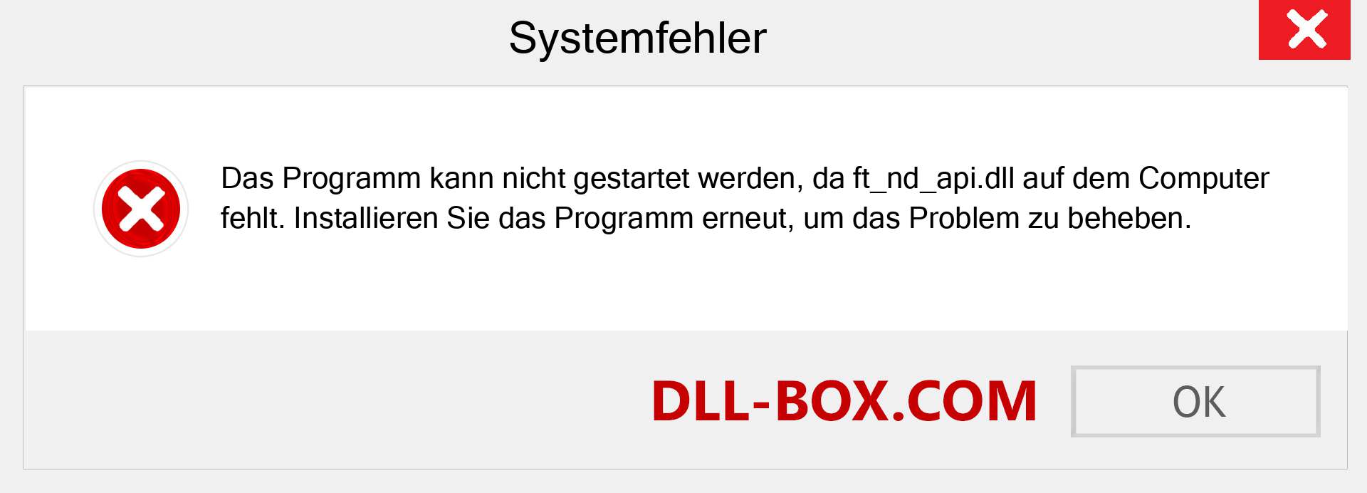 ft_nd_api.dll-Datei fehlt?. Download für Windows 7, 8, 10 - Fix ft_nd_api dll Missing Error unter Windows, Fotos, Bildern